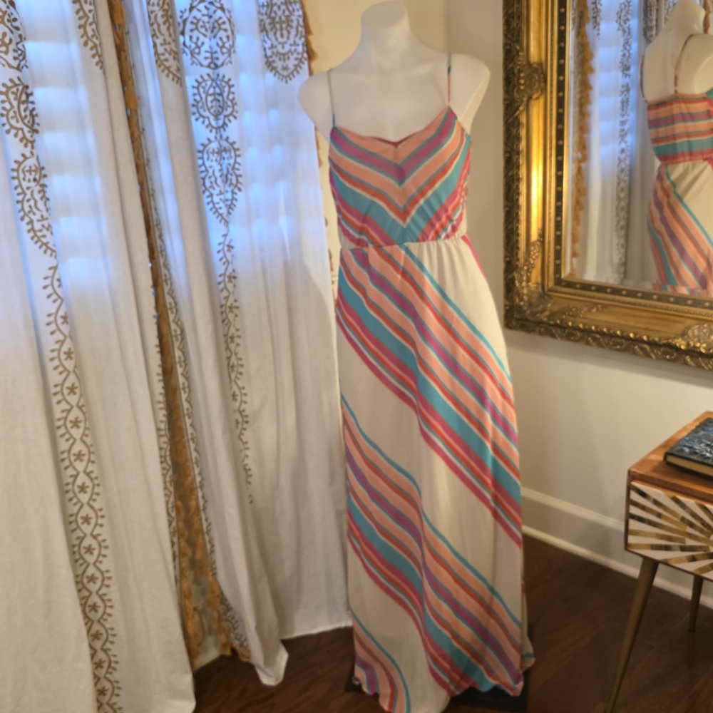 Elegant Striped Maxi Dress